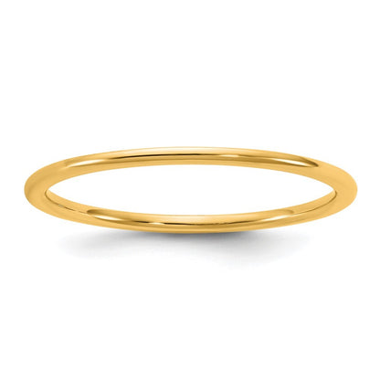 14k Yellow Gold 1mm LTW Comfort Fit Band Ring Size 10
