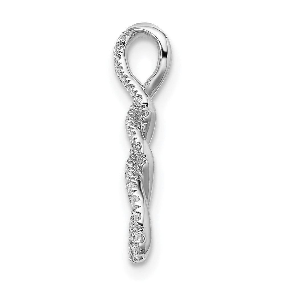 14k White Gold Diamond Twist Chain Necklace Slide