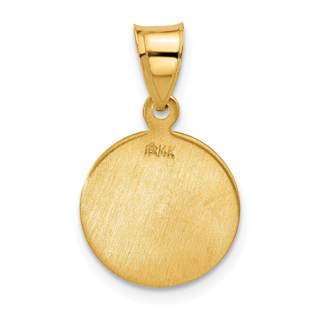 14k Yellow Gold Polished and Satin Solid St Jude Thaddeus Medal Pendant