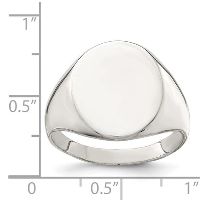 Sterling Silver 17x13mm Closed Back Signet Ring Size 11