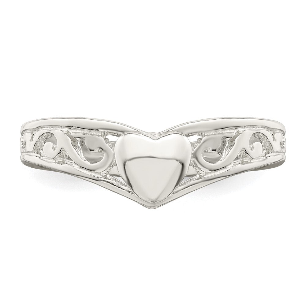 Sterling Silver Heart Ring Size 7