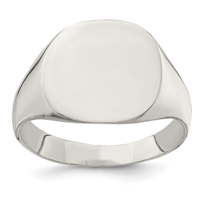 Sterling Silver 14x15mm Closed Back Signet Ring Size 11