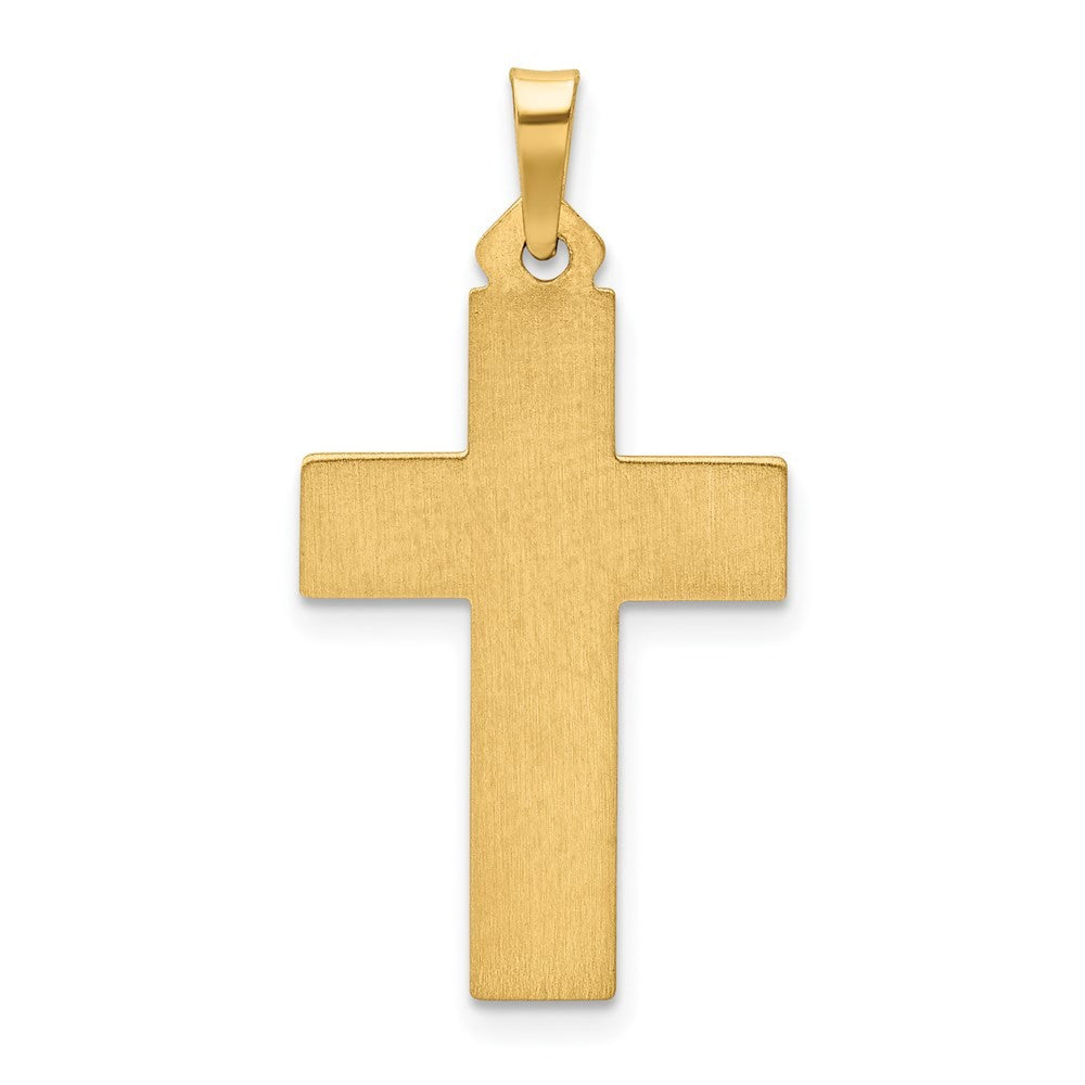 14k Yellow Gold Brushed and Polished Latin Cross Pendant