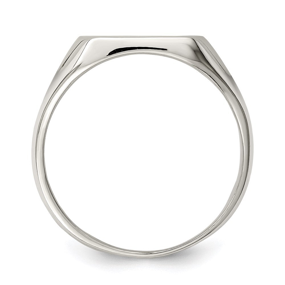 Sterling Silver 12x12mm Closed Back Signet Ring Size 11