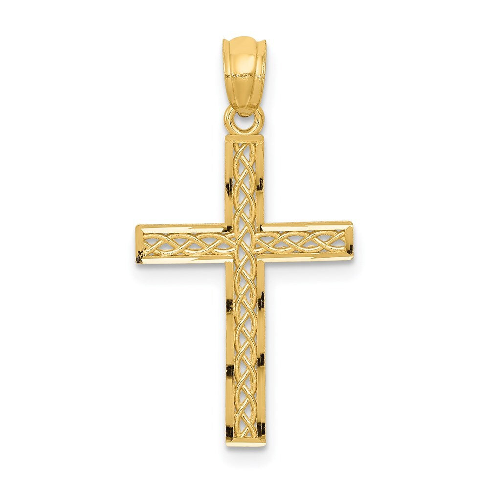 14k Yellow Gold Filigree Cross Pendant