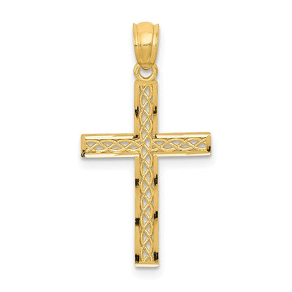 14k Yellow Gold Filigree Cross Pendant