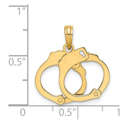 14k Yellow Gold 2-Piece Handcuffs Charm