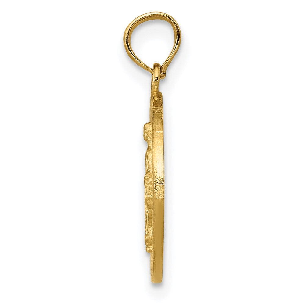 14k Yellow Gold Miraculous Medal Pendant for Women