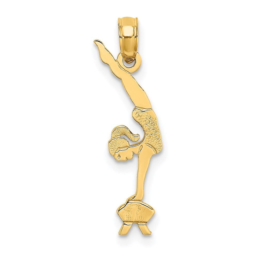 14k Yellow Gold Gymnastics Charm Pendant for Women