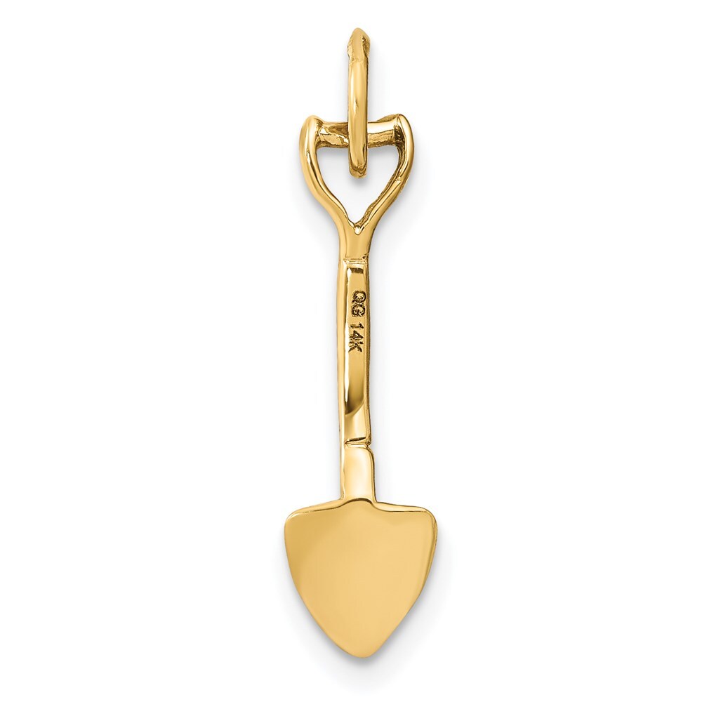 14k Yellow Gold 3-D Spade Charm Pendant for Women