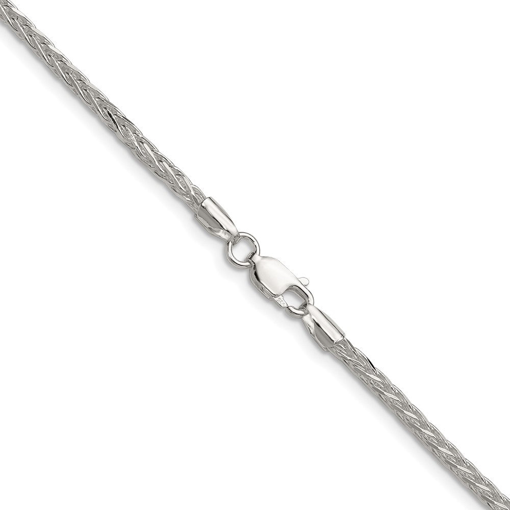 Sterling Silver 2.5mm 8 Sided Diamond-Cut Double Spiga Chain Necklace