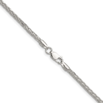 Sterling Silver 2.5mm 8 Sided Diamond-Cut Double Spiga Chain Necklace