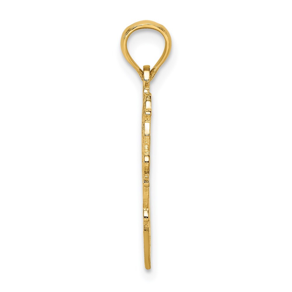14k Yellow Gold #1 Script GRANDMA In Heart Charm Pendant for Women