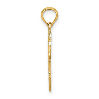 14k Yellow Gold #1 Script GRANDMA In Heart Charm Pendant for Women