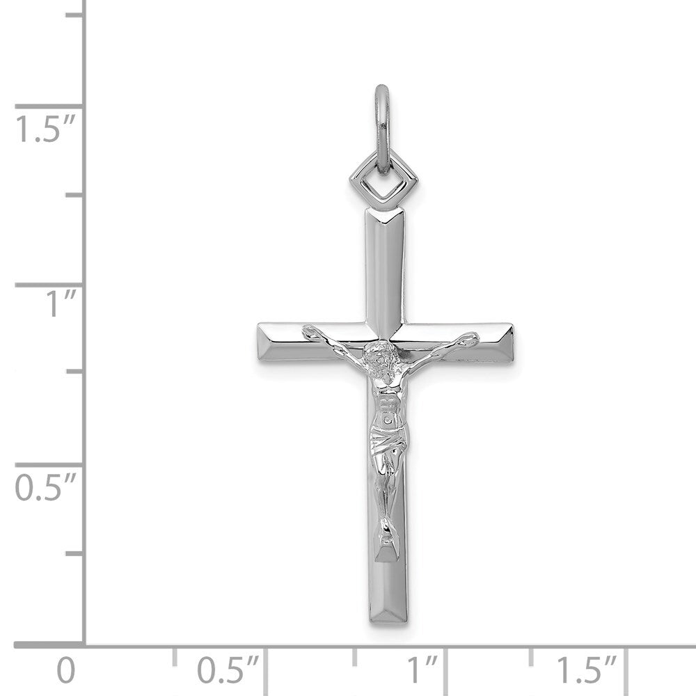 Sterling Silver Rhodium-plated Crucifix Pendant Holiday Gift for Women