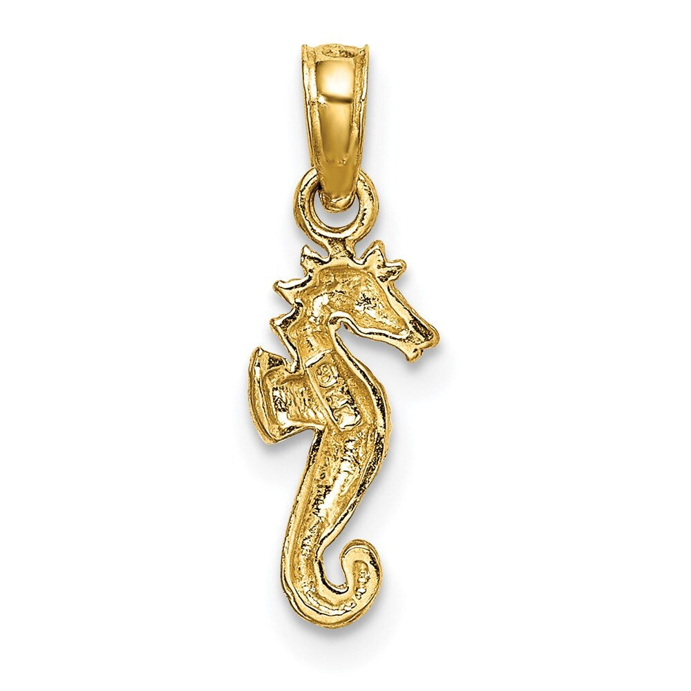 14k Yellow Gold Mini Seahorse Charm Pendant for Women