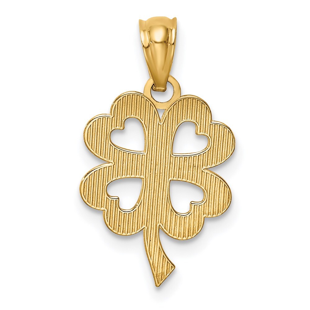 14k Yellow Gold Four Leaf Clover Pendant for Women