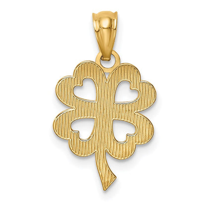 14k Yellow Gold Four Leaf Clover Pendant for Women