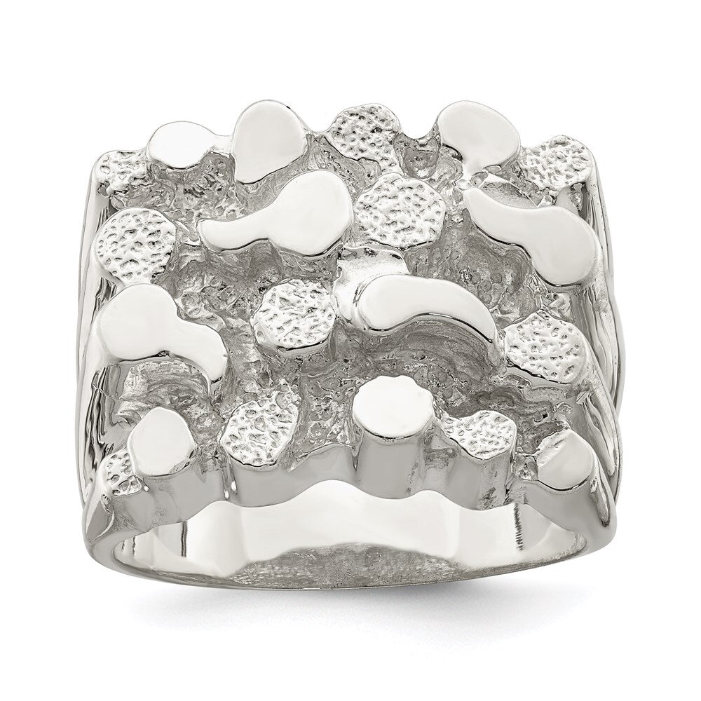 Sterling Silver Men's Nugget Ring Size 11