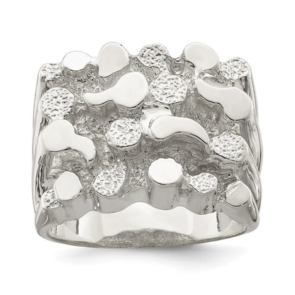 Sterling Silver Men's Nugget Ring Size 11