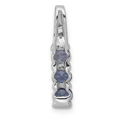 14k White Gold .60 Tanzanite and Diamond Chain Slide Pendant for Women