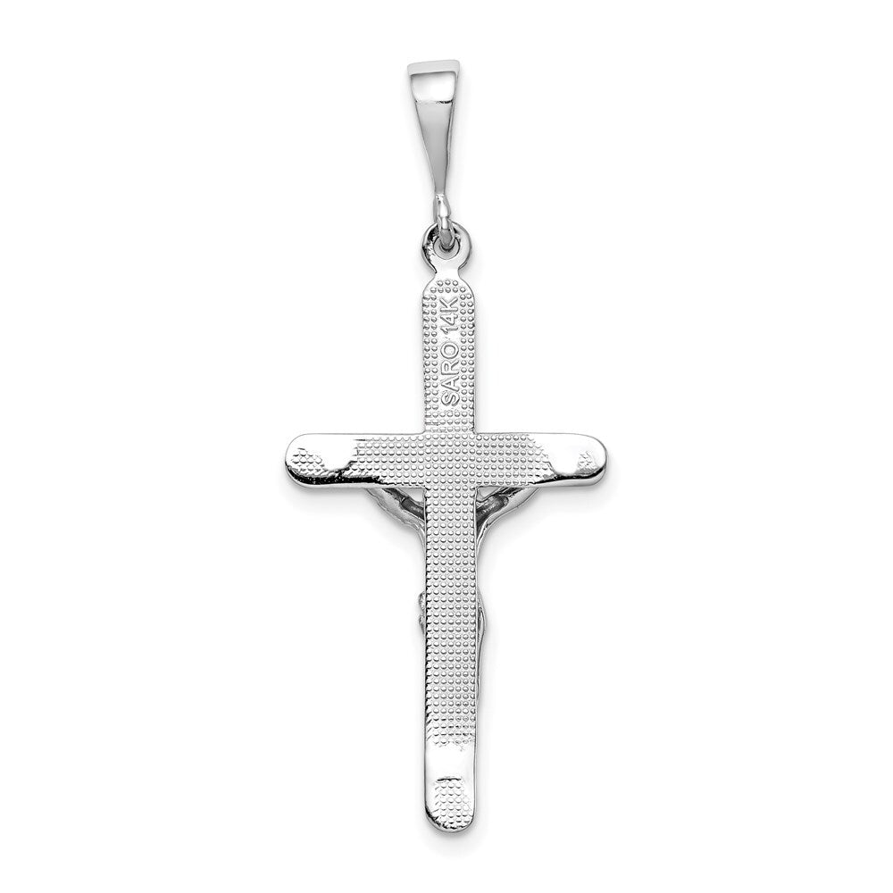 14k White Gold Crucifix Pendant