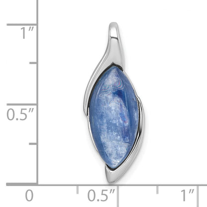 Sterling Silver Polished Fancy Marquise Kyanite Cabochon Chain Slide Pendant