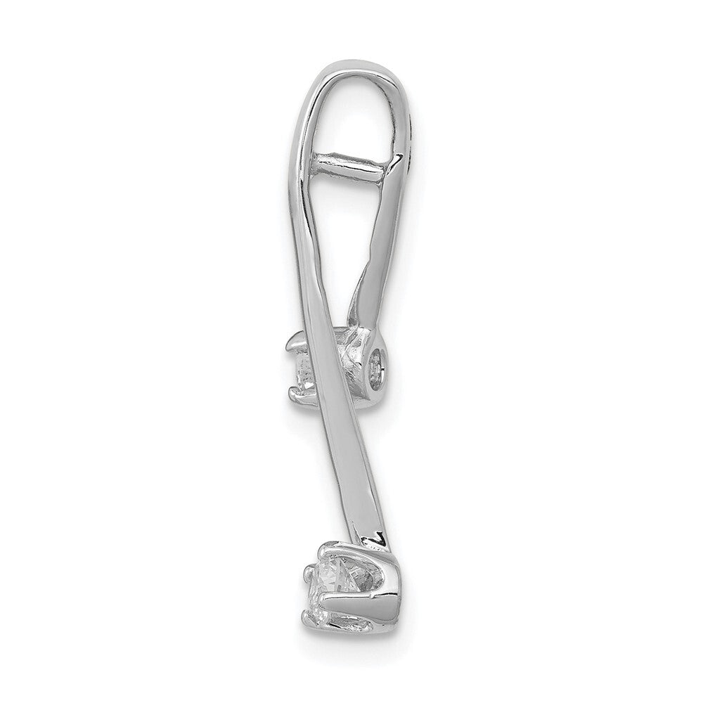 14k White Gold AA 2-3.0mm Diamond Chain Slide Pendant for Women