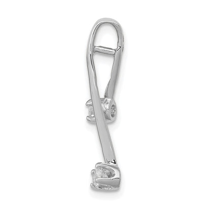 14k White Gold AA 2-3.0mm Diamond Chain Slide Pendant for Women
