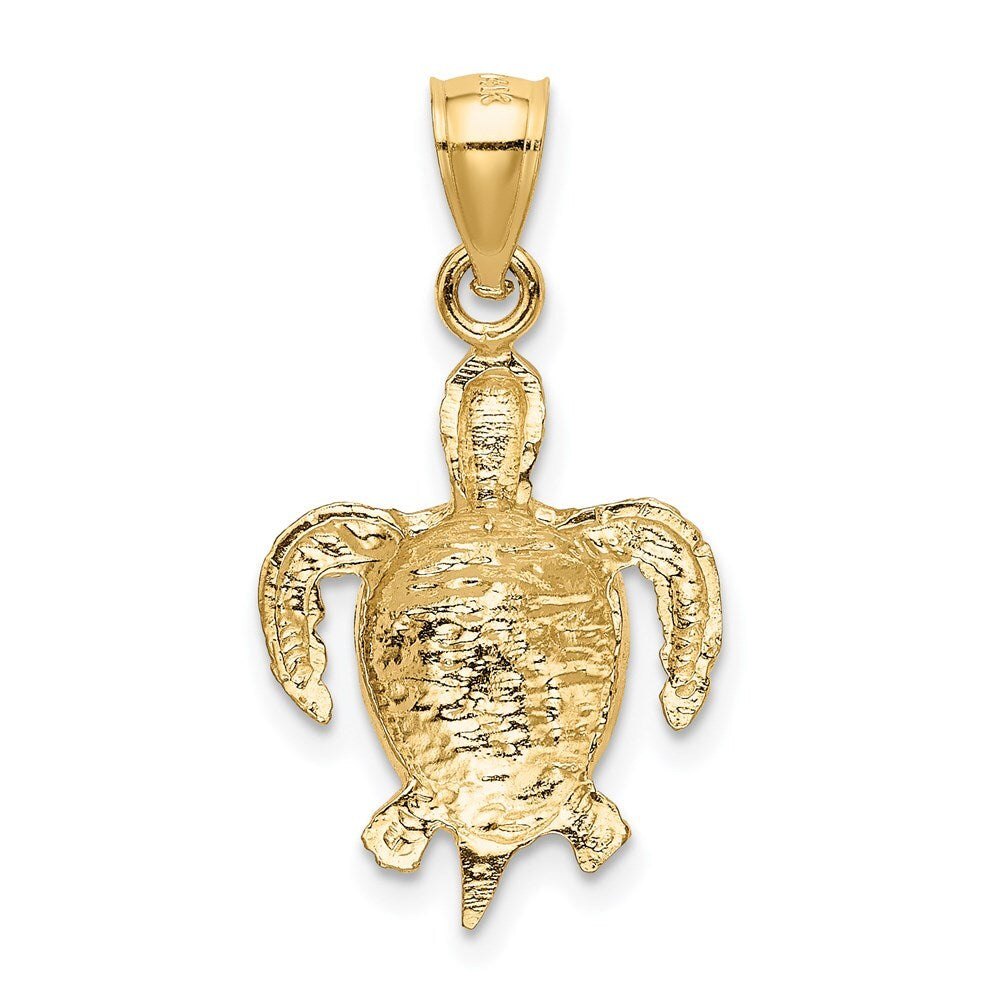 14k Yellow Gold Turtle Pendant for Women