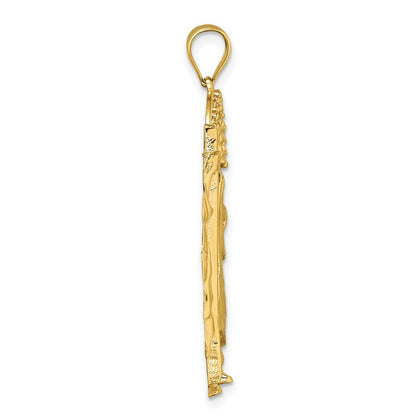 14k Yellow Gold Polished Cubic Zirconia St. Jude Pendant