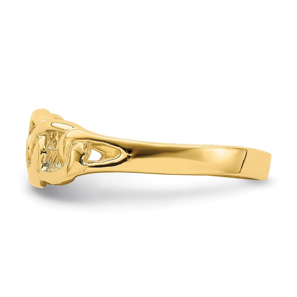 14K Yellow Gold Polished Chain Link Ring Size 7