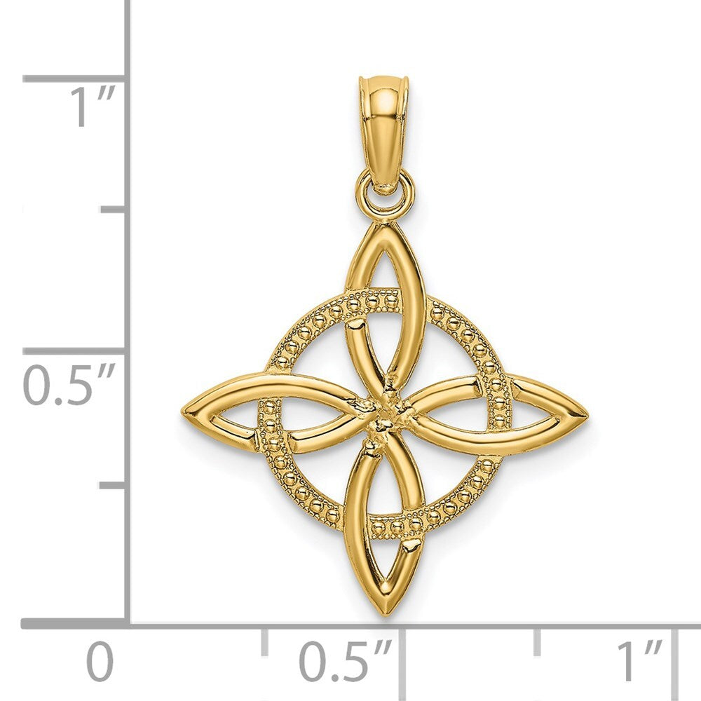 14k Yellow Gold Small Celtic Eternity Knot Charm Pendant for Women
