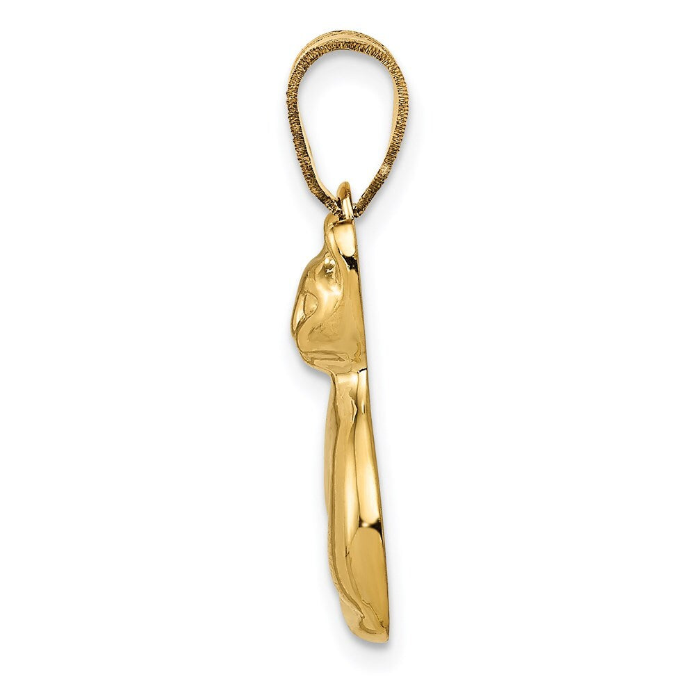 14k Yellow Gold Cat Charm Pendant for Women