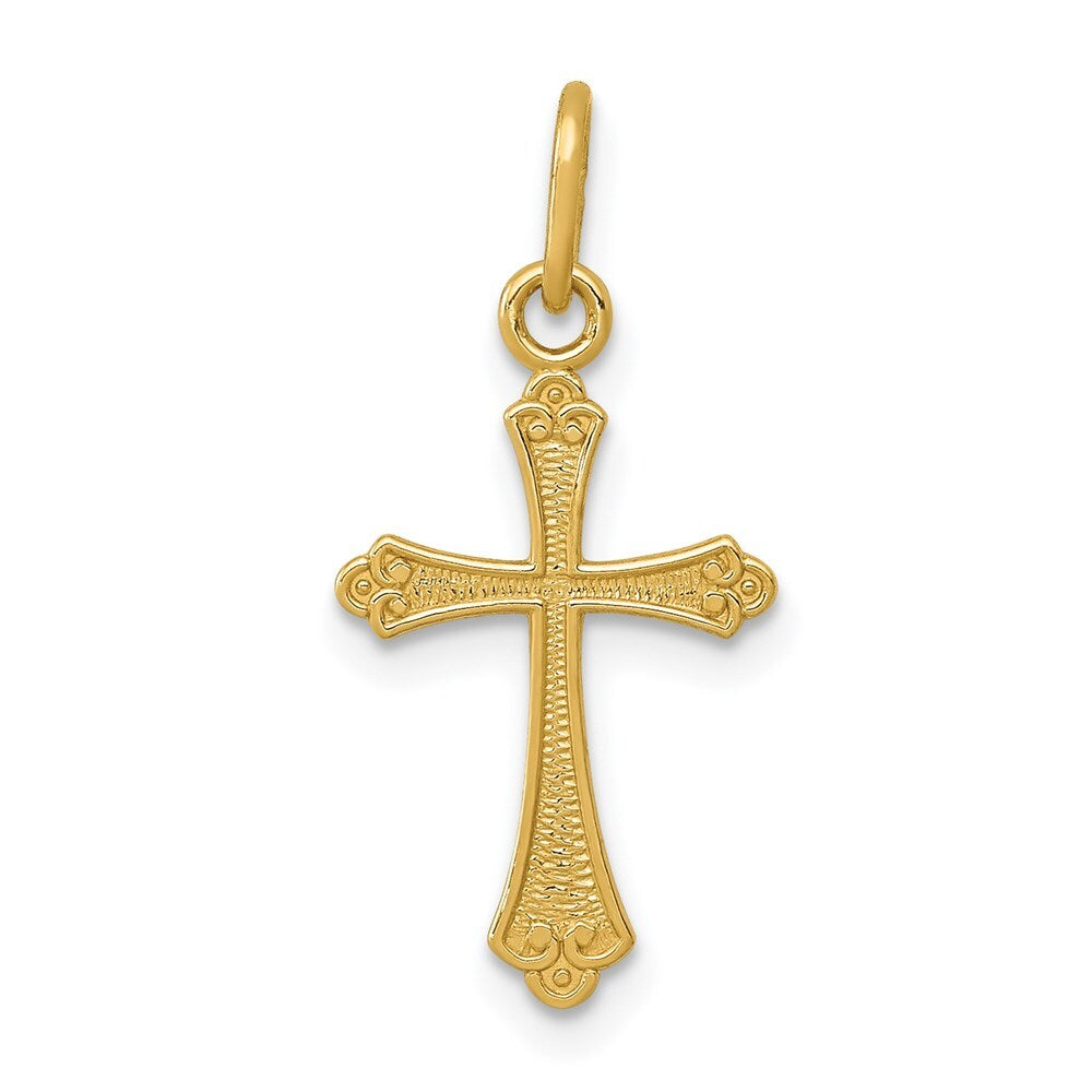 14k Yellow Gold Gold Polished Small Cross Pendant for Women