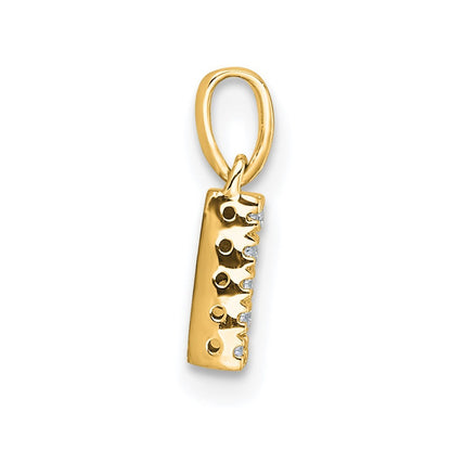 14k Yellow Gold  Diamond Letter N Initial with Bail Pendant
