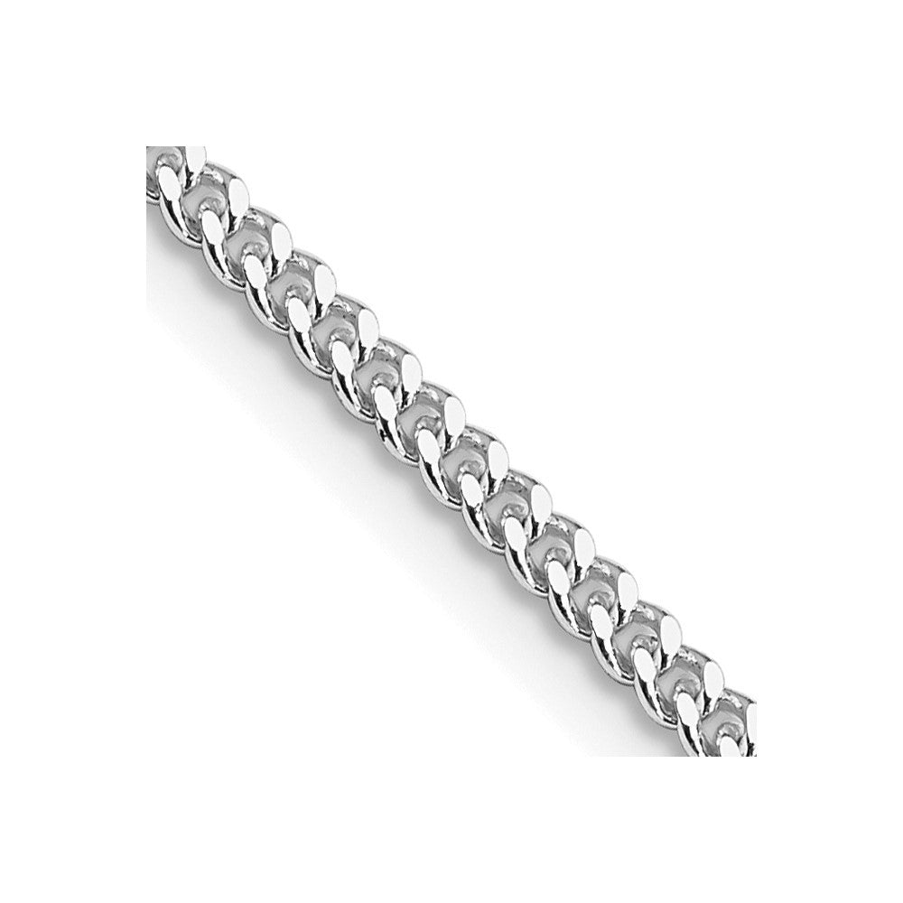 Sterling Silver Rhodium-plated 2mm Curb Chain Necklace