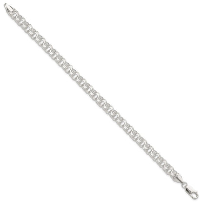 Sterling Silver Polished 7.25mm Triple Rolo Charm Bracelet