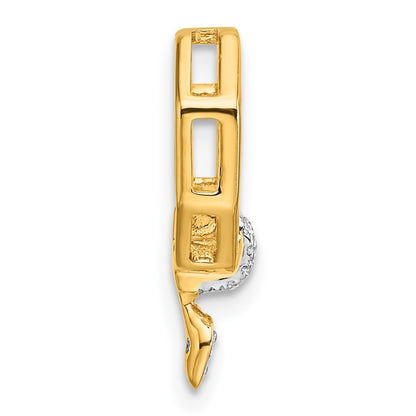 14k Yellow Gold Polished Diamond Octogon Chain Necklace Slide