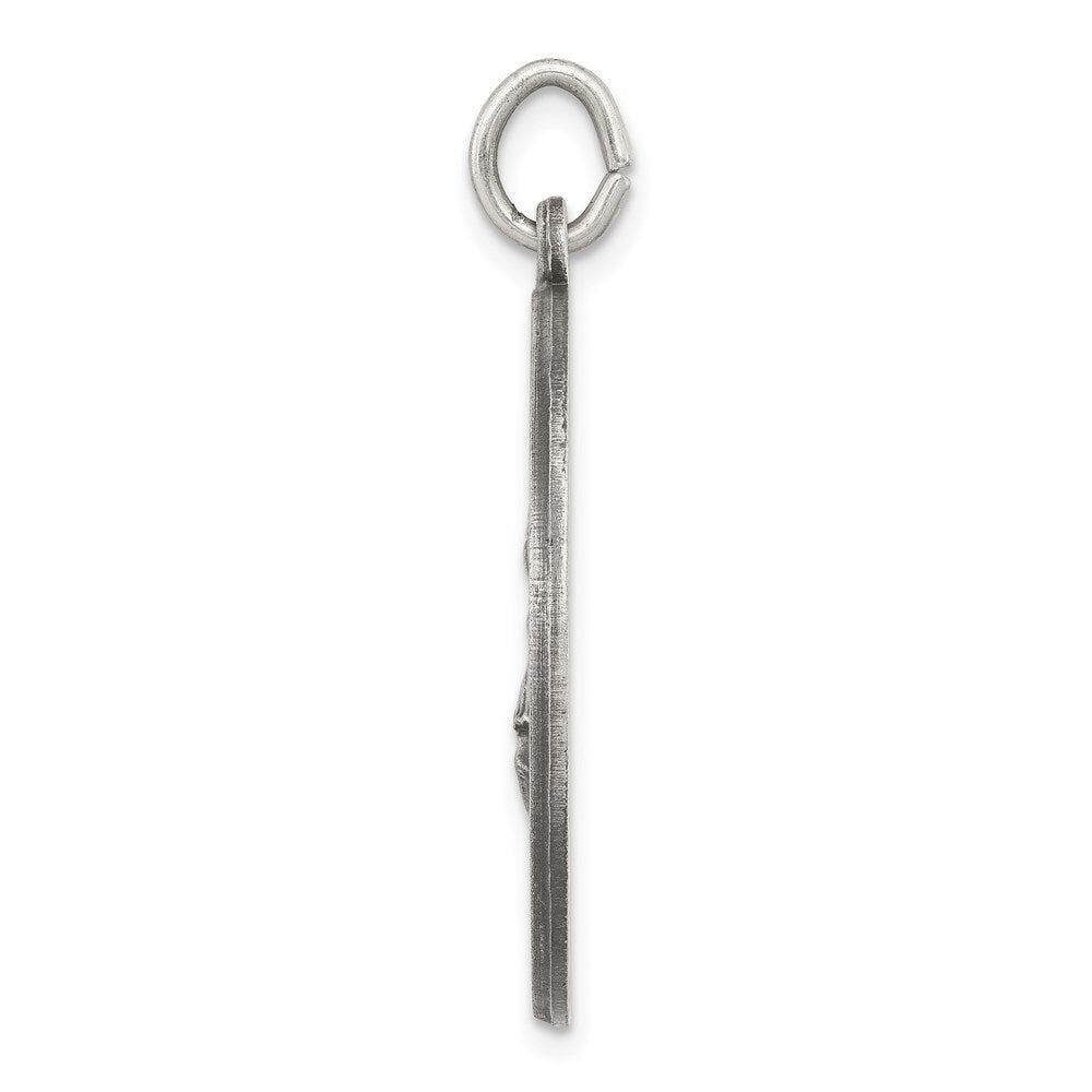 Sterling Silver Antiqued Saint Florian Medal Pendant