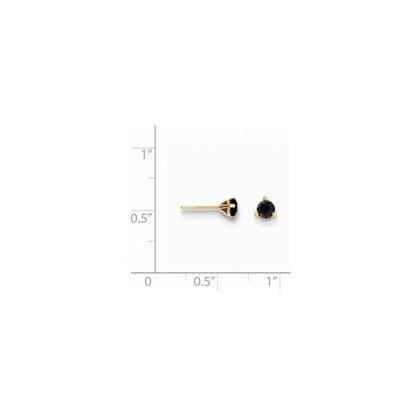 14k Yellow Gold 1/2ct. Black Diamond Stud Earrings Gift for Women