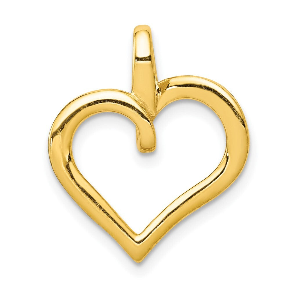 14k Yellow Gold 1/10ct. Diamond Heart Pendant for Women