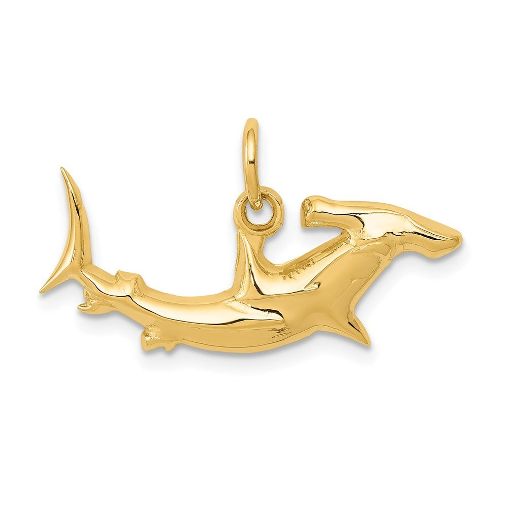 14k Yellow Gold Hammerhead Shark Charm