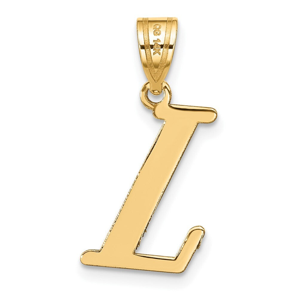14k Yellow Gold Polished Letter L Initial Pendant for Women