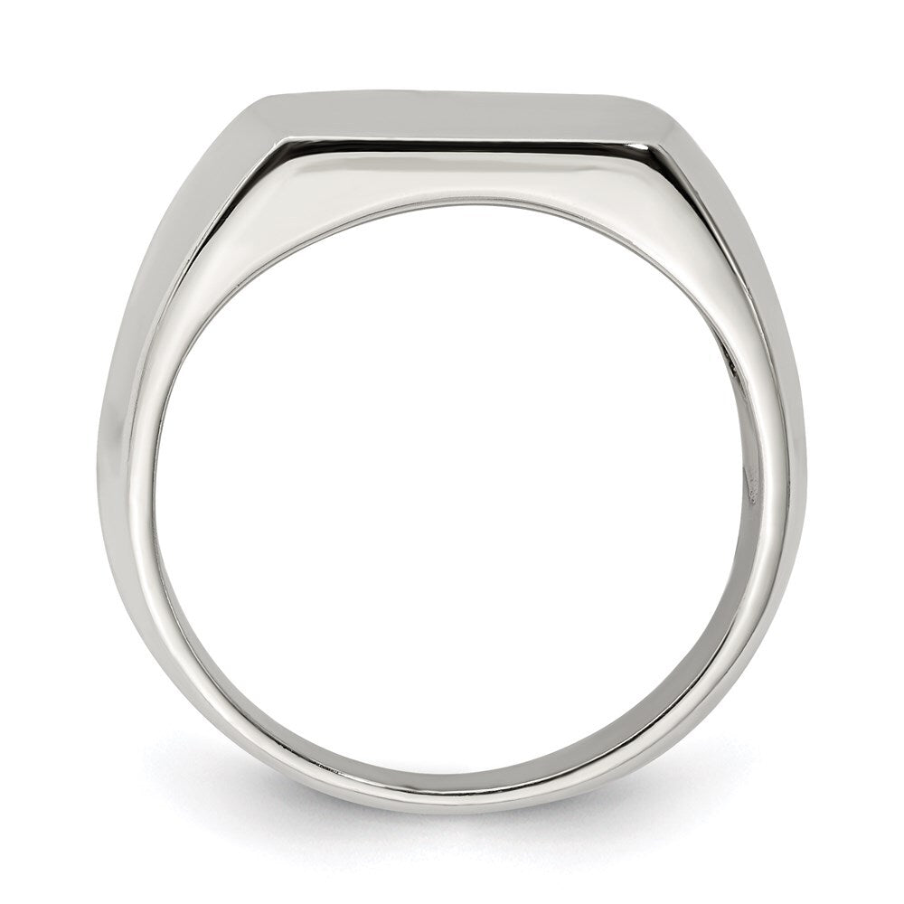 Sterling Silver 12x15mm Open Back Signet Ring Size 10