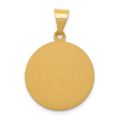 14k Yellow Gold Polished and Satin St Theresa Medal Hollow Pendant for Women
