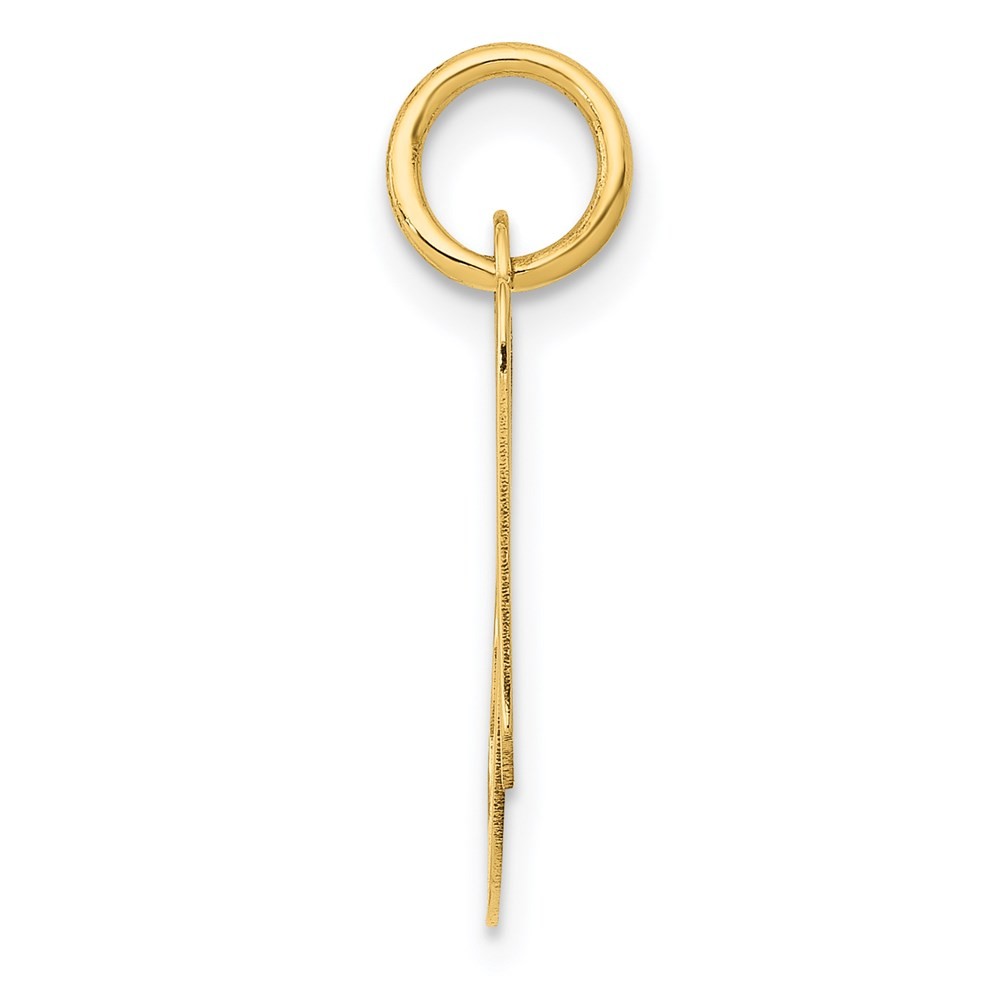 14k Yellow Gold Small Fancy Script Letter A Initial Charm