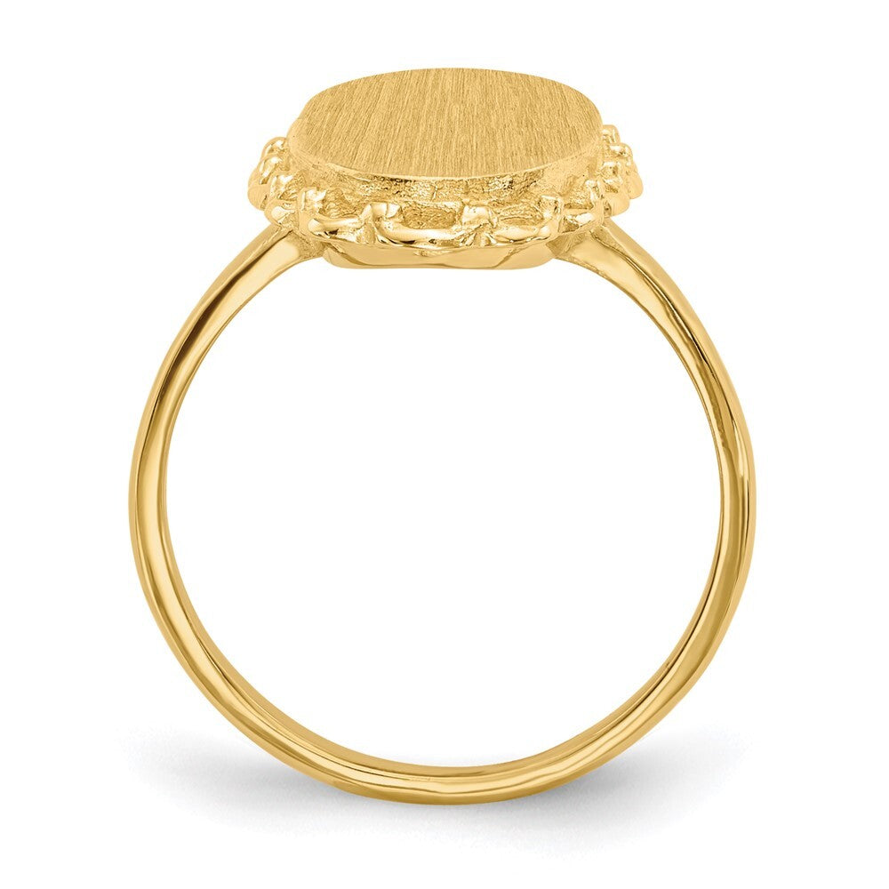 14K Yellow Gold 16.0x9.0mm Open Back Signet Ring