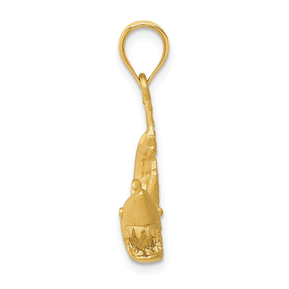 14k Yellow Gold Shark Pendant for Women