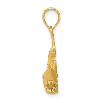 14k Yellow Gold Shark Pendant for Women